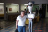 Loretta Ann Lee Dyer with Alien at UFO Museum in Roswell NM